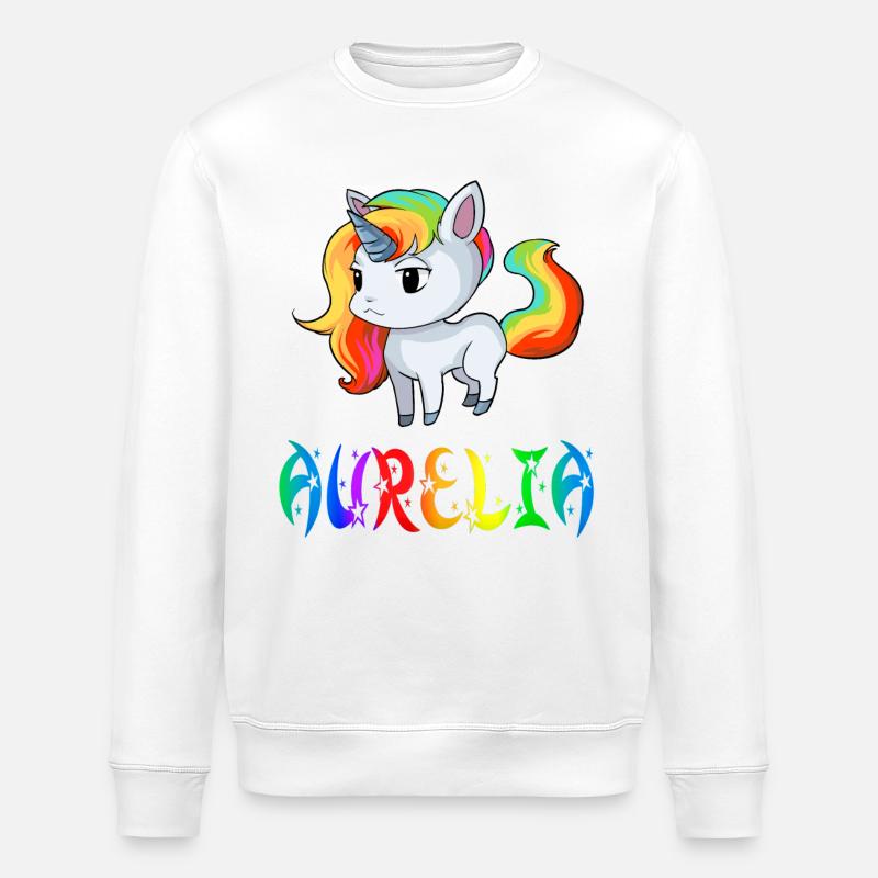 Einhorn Aurelia - Stanley/Stella Unisex Bio-Sweatshirt ROLLER - Weiß