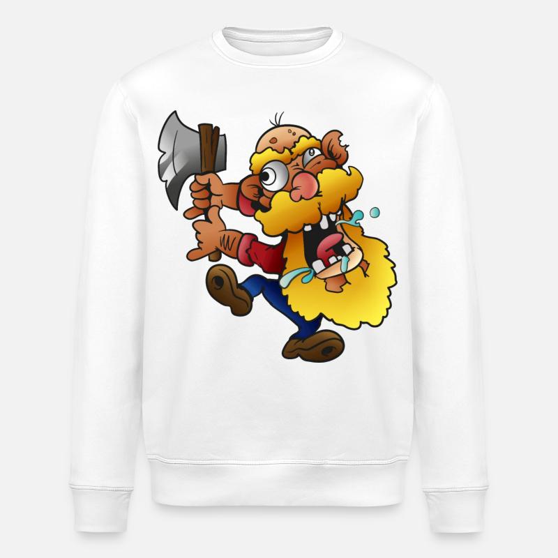 Verrückter Holzfäller - Stanley/Stella Unisex Bio-Sweatshirt ROLLER - Weiß