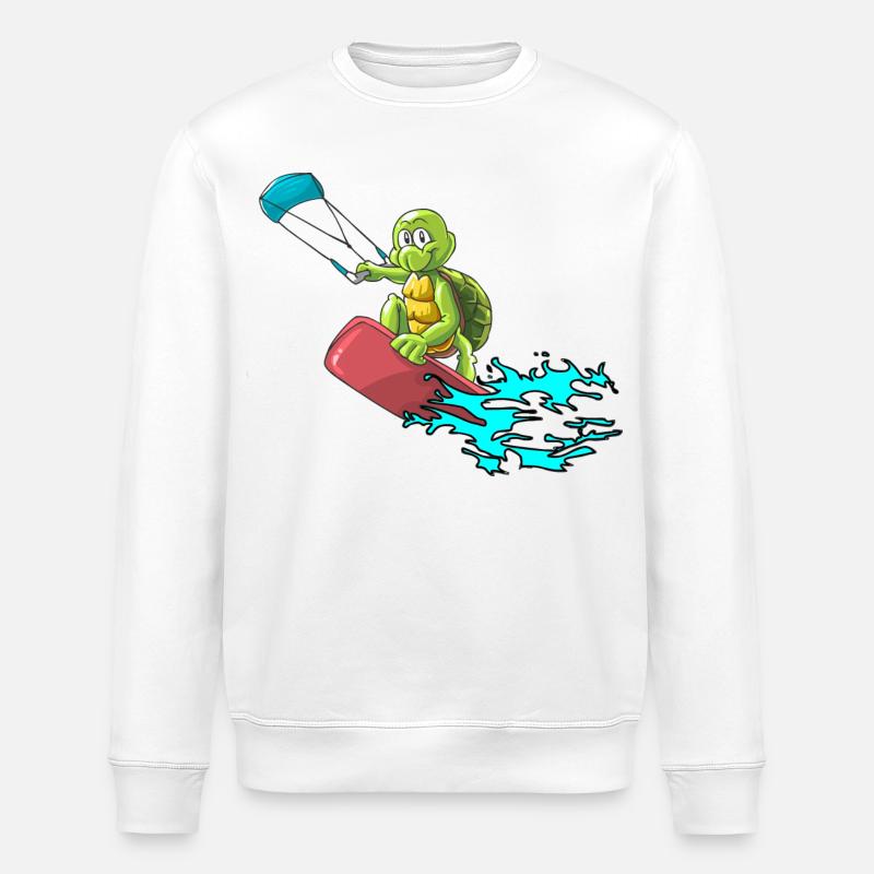 Kitesurfer Schildkröte - Stanley/Stella Unisex Bio-Sweatshirt ROLLER - Weiß