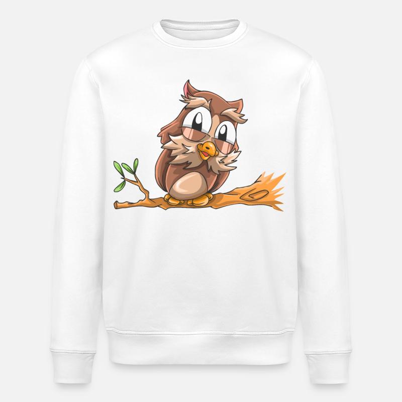 Lachende Eule - Stanley/Stella Unisex Bio-Sweatshirt ROLLER - Weiß