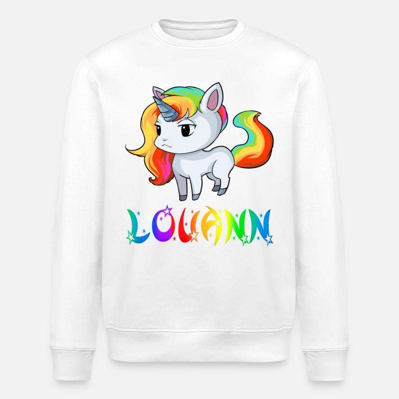 Einhorn Louann - Stanley/Stella Unisex Bio-Sweatshirt ROLLER - Weiß
