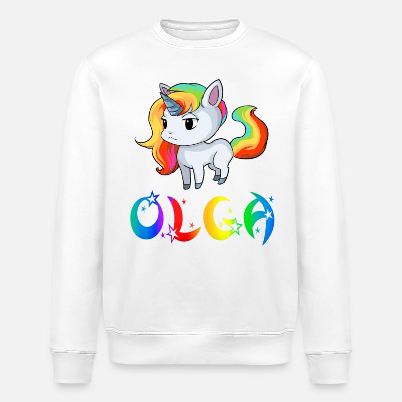 Einhorn Olga - Stanley/Stella Unisex Bio-Sweatshirt ROLLER - Weiß