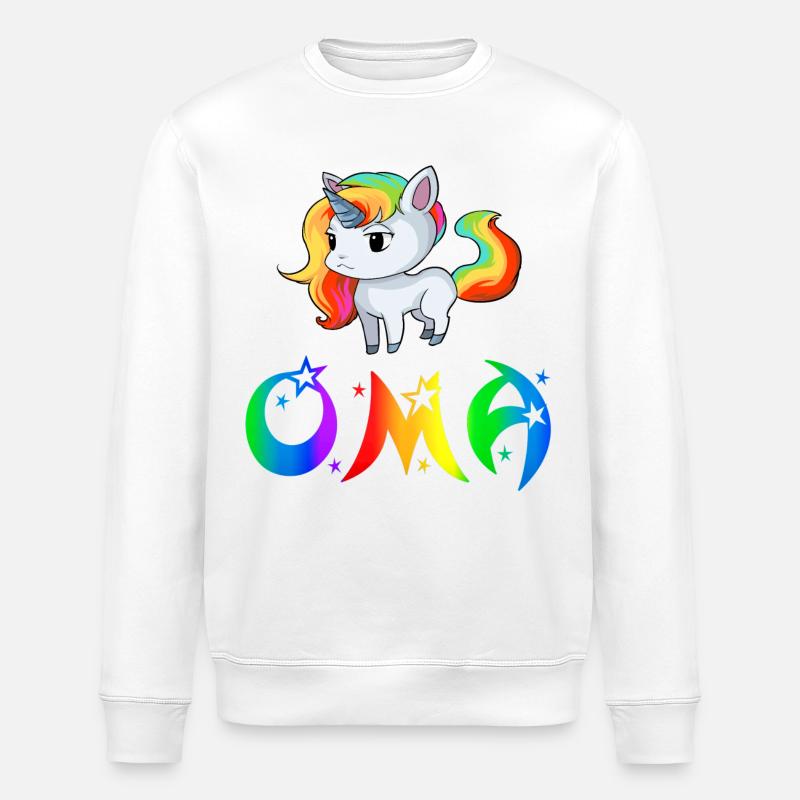 Einhorn Oma - Stanley/Stella Unisex Bio-Sweatshirt ROLLER - Weiß