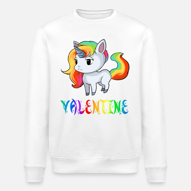 Einhorn Valentine - Stanley/Stella Unisex Bio-Sweatshirt ROLLER - Weiß