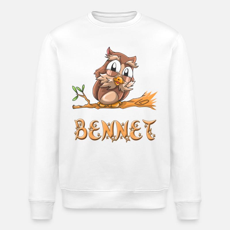 Eule Bennet - Stanley/Stella Unisex Bio-Sweatshirt ROLLER - Weiß