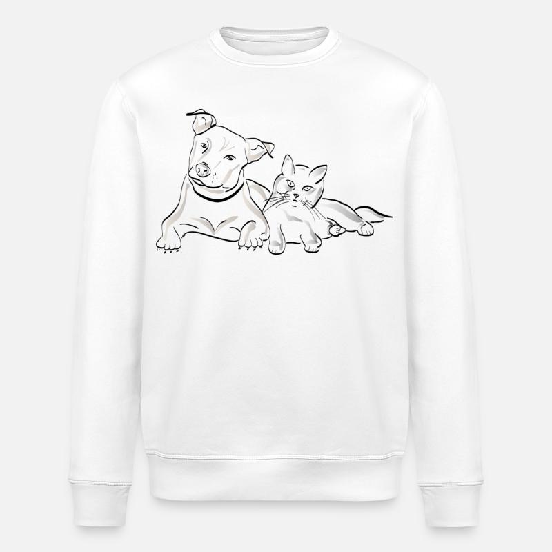 Katze Hund - Stanley/Stella Unisex Bio-Sweatshirt ROLLER - Weiß