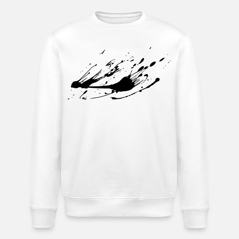 Paint splash image # - Stanley/Stella ROLLER Unisex Organic Sweatshirt - white