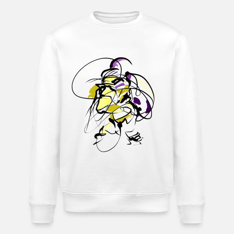 Abstrait - Visage - Sweat bio ROLLER Stanley/Stella Unisexe - blanc