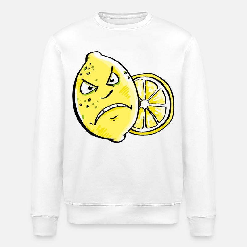 Bin sour - lemon - citrus - Stanley/Stella ROLLER Unisex Organic Sweatshirt - white