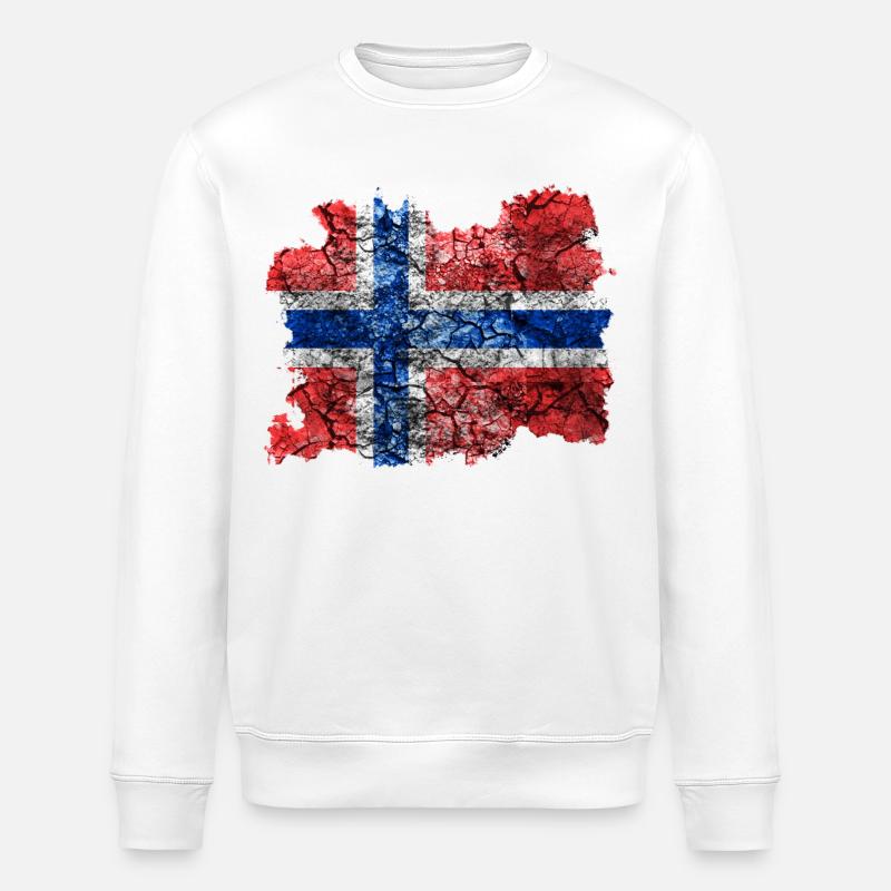 Norvège Drapeau Vintage - Sweat bio ROLLER Stanley/Stella Unisexe - blanc