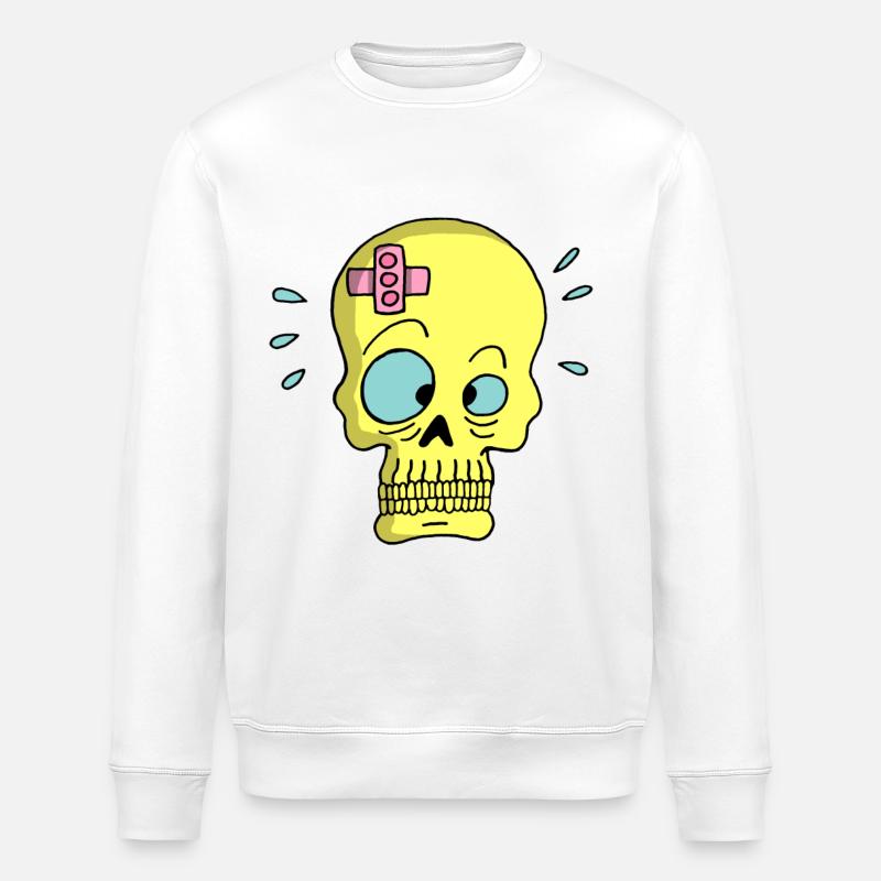 Tête de mort et sparadrap - Sweat bio ROLLER Stanley/Stella Unisexe - blanc