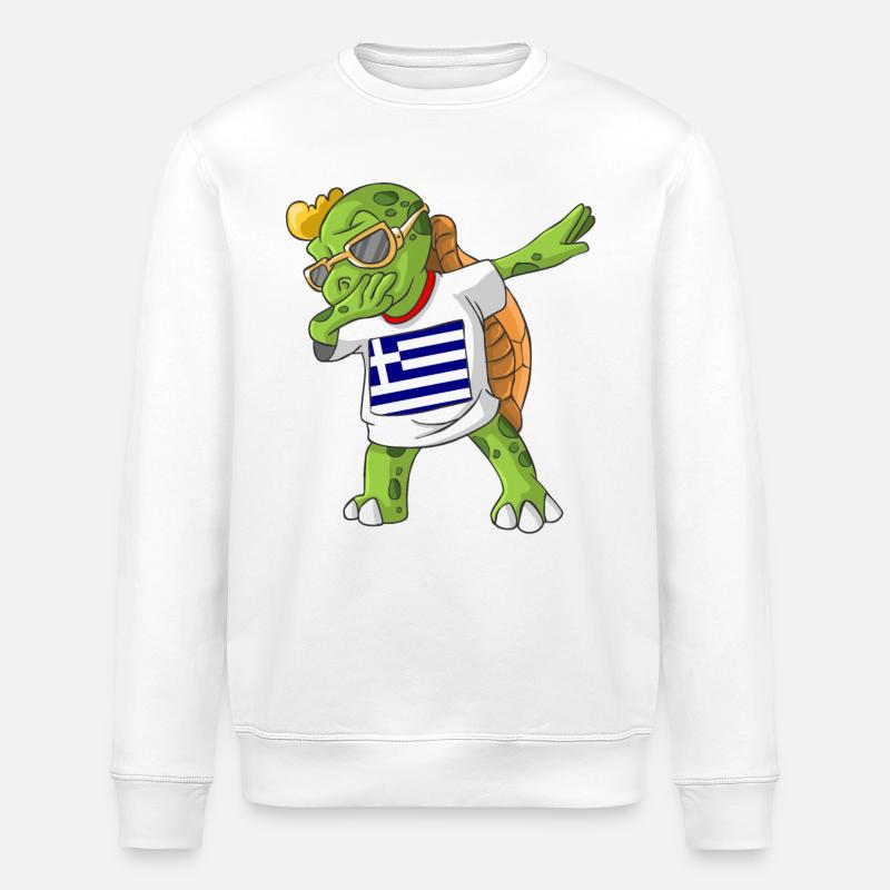 Grèce tortue tamponnant - Sweat bio ROLLER Stanley/Stella Unisexe - blanc