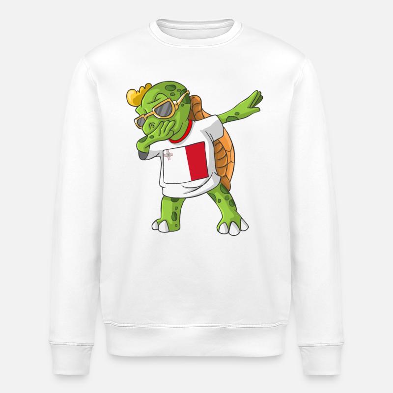 Malta Dabbing Schildkröte - Stanley/Stella Unisex Bio-Sweatshirt ROLLER - Weiß