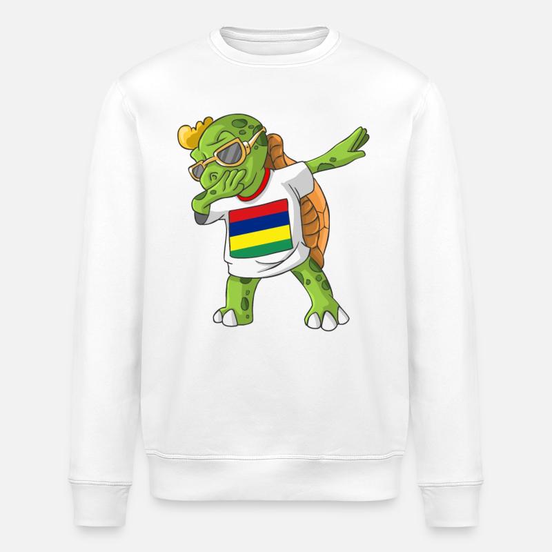 Mauritius Dabbing Schildkröte - Stanley/Stella Unisex Bio-Sweatshirt ROLLER - Weiß