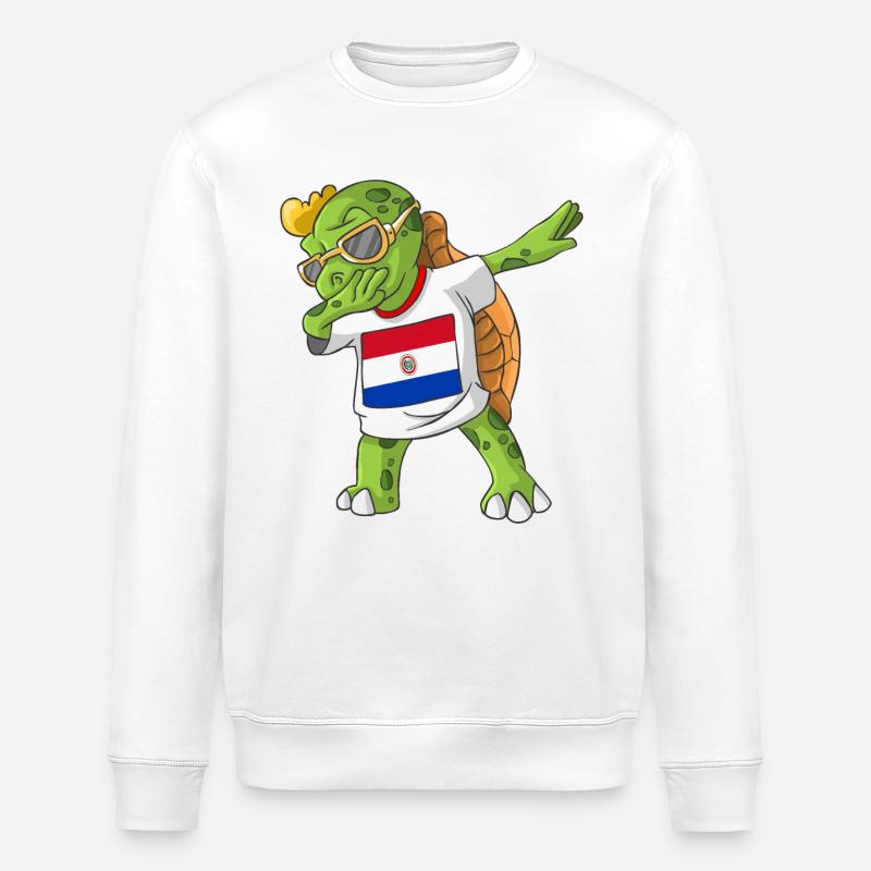Paraguay Dabbing Schildkröte - Stanley/Stella Unisex Bio-Sweatshirt ROLLER - Weiß