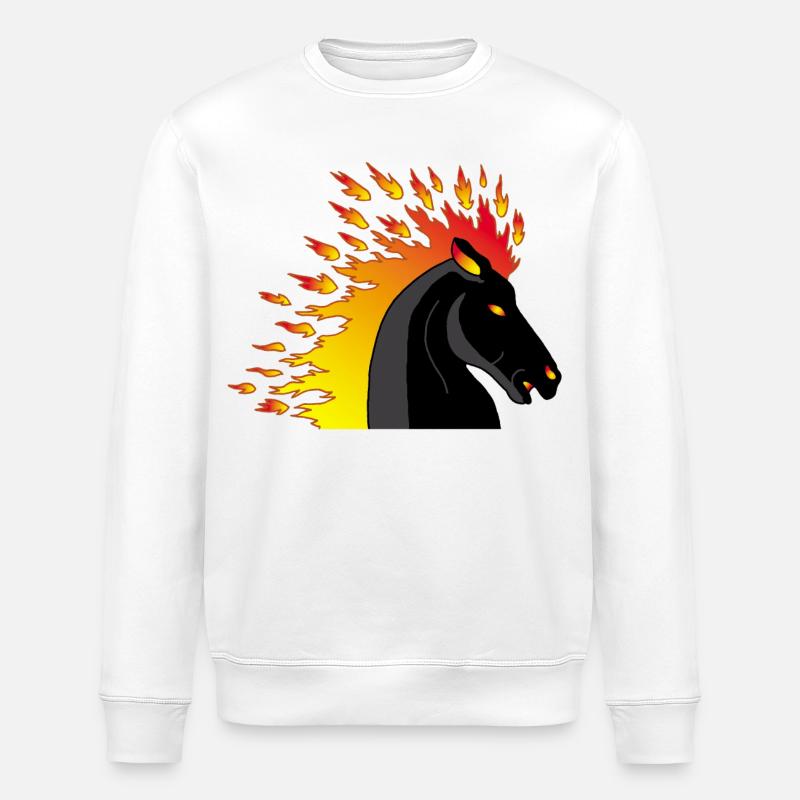 Cheval de feu - Sweat bio ROLLER Stanley/Stella Unisexe - blanc