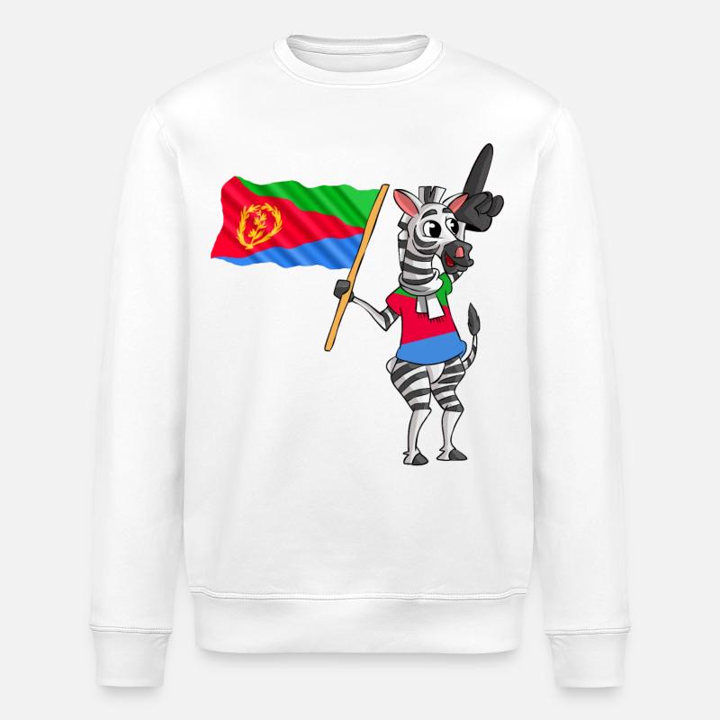 Erythréens Zebra - Sweat bio ROLLER Stanley/Stella Unisexe - blanc