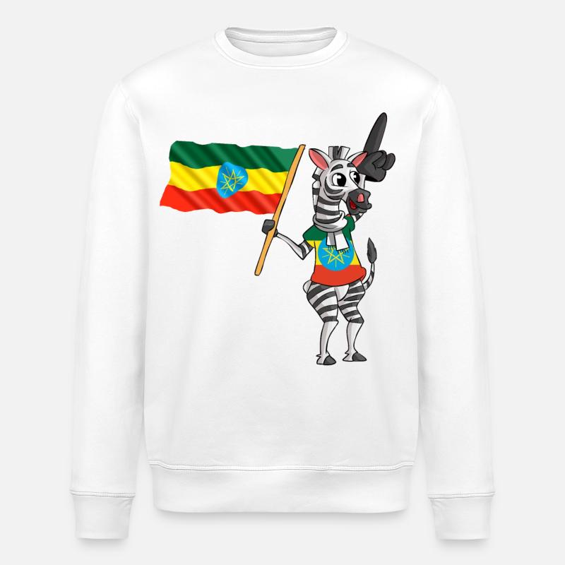 Ethiopiens Zebra - Sweat bio ROLLER Stanley/Stella Unisexe - blanc