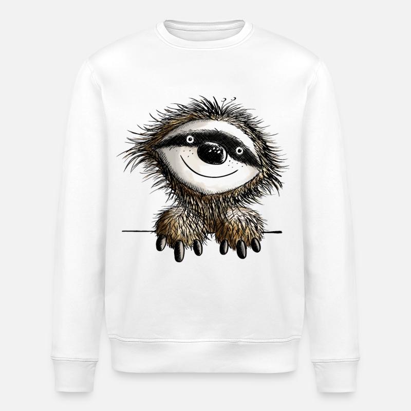 Smart Sloth - Sloths - Comic - Fun - Stanley/Stella ROLLER Unisex Organic Sweatshirt - white