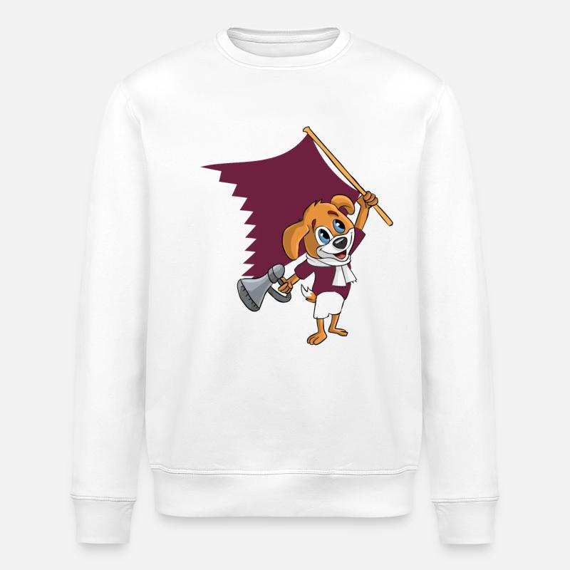 Katar Fan Hund - Stanley/Stella Unisex Bio-Sweatshirt ROLLER - Weiß