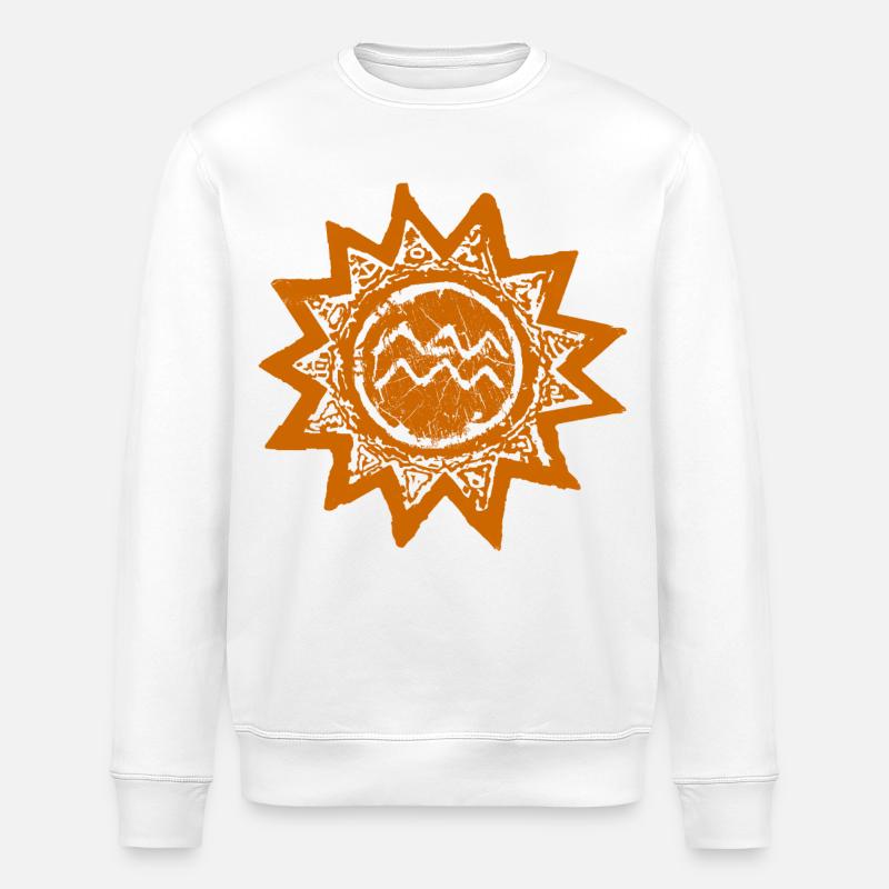 Astrologischer Wassermann Sonnen-Print - Stanley/Stella Unisex Bio-Sweatshirt ROLLER - Weiß
