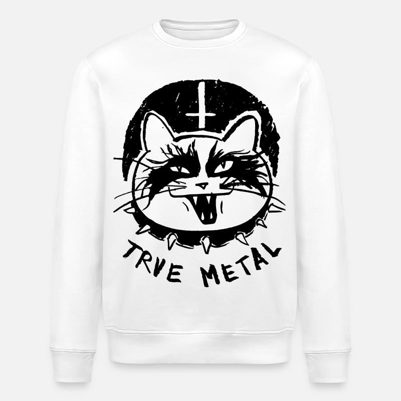 Trve Metal Cat - Stanley/Stella Unisex Bio-Sweatshirt ROLLER - Weiß