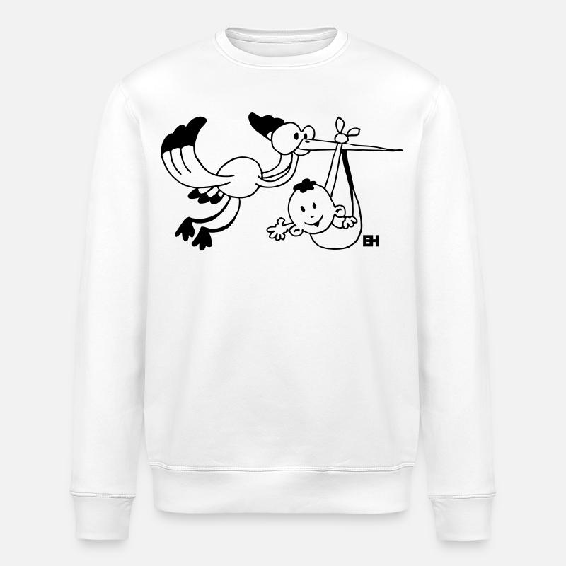 Der Storch bringt die Babys. - Stanley/Stella Unisex Bio-Sweatshirt ROLLER - Weiß