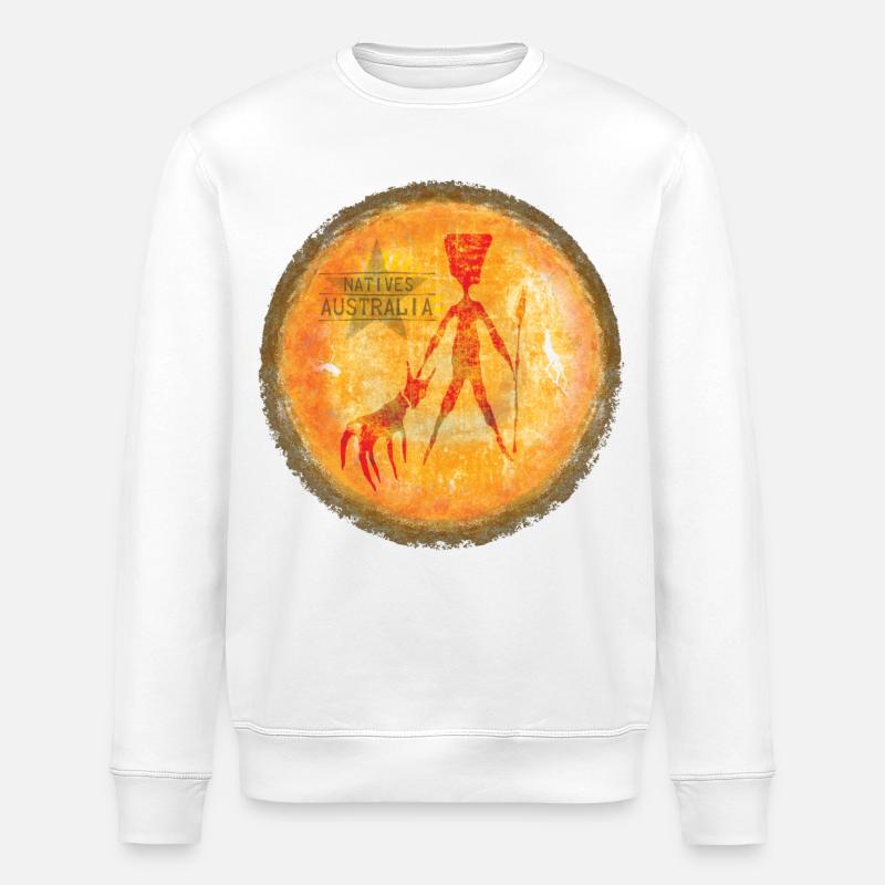 Aboriginal Kunstafari Australien - Stanley/Stella Unisex Bio-Sweatshirt ROLLER - Weiß