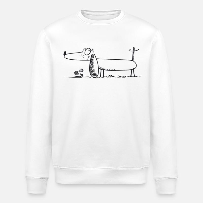 Witziger Dackel - Comic - Dachshund - Stanley/Stella Unisex Bio-Sweatshirt ROLLER - Weiß