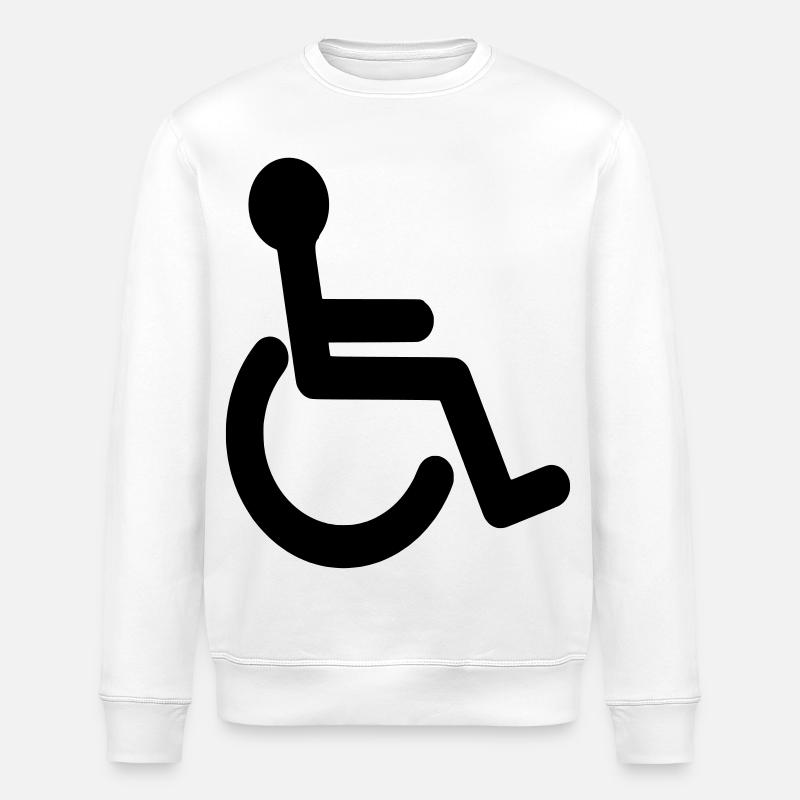 Basic wheelchair symbol # - Stanley/Stella ROLLER Unisex Organic Sweatshirt - white