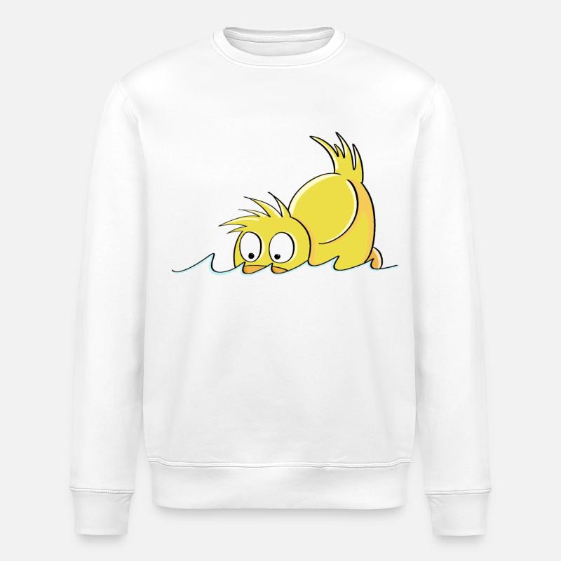 Tauchende Ente - Entchen Comic - Stanley/Stella Unisex Bio-Sweatshirt ROLLER - Weiß