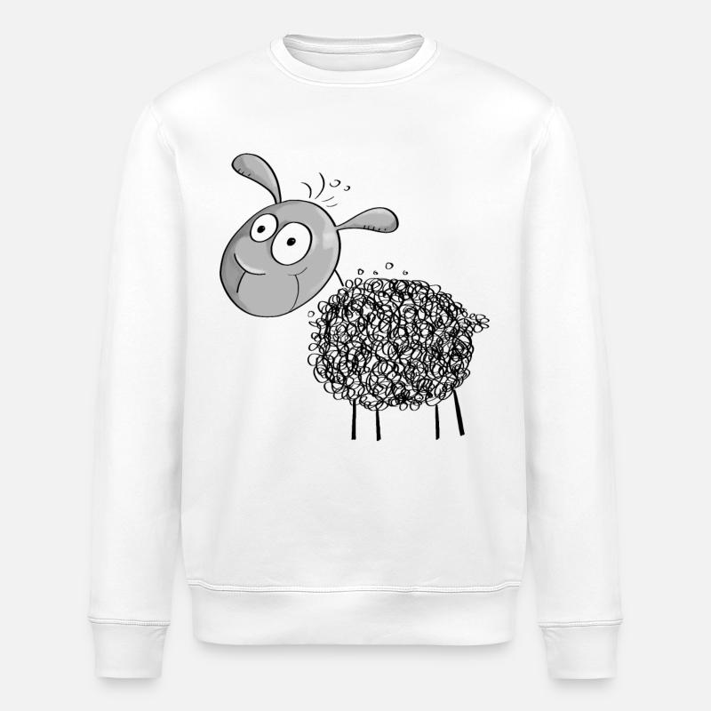 Little Wool Sheep - Sheep Comic - Stanley/Stella ROLLER Unisex Organic Sweatshirt - white