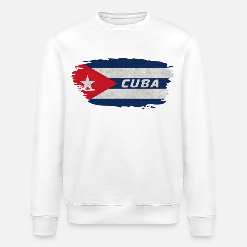 Cuba Drapeau / Caraïbe Cadeau - Sweat bio ROLLER Stanley/Stella Unisexe - blanc