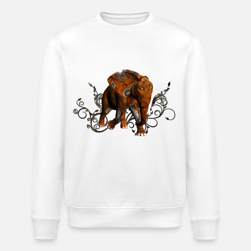 Atemberaubender Steampunk-Elefant - Stanley/Stella Unisex Bio-Sweatshirt ROLLER - Weiß