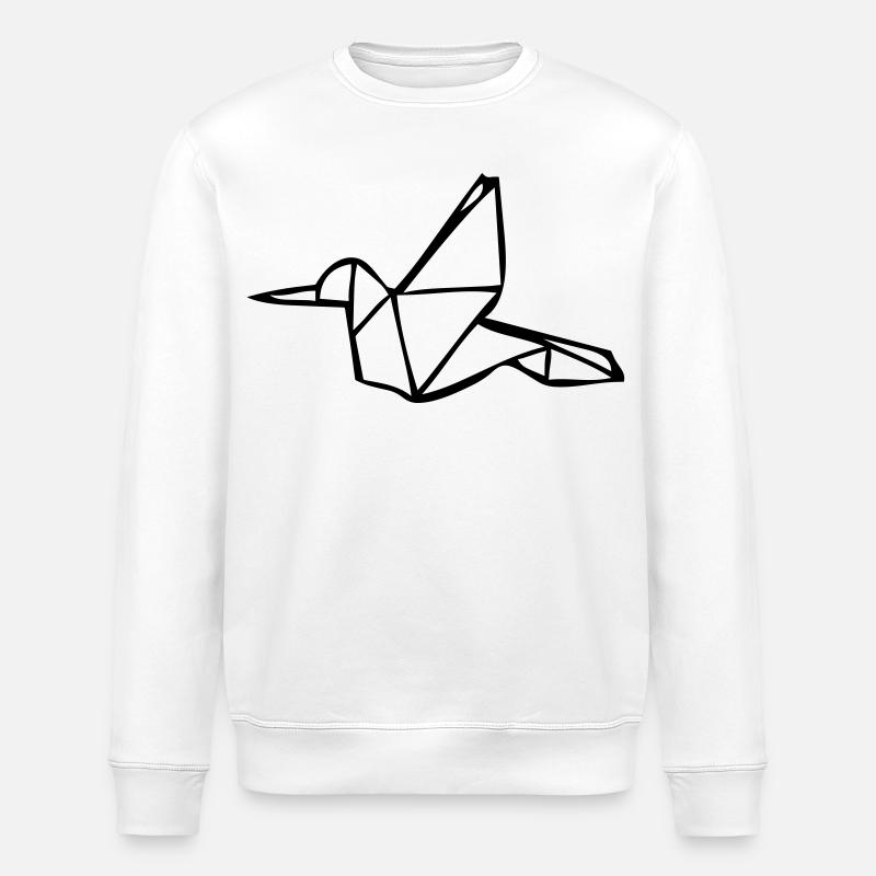 Origami Eisvogel - Stanley/Stella Unisex Bio-Sweatshirt ROLLER - Weiß