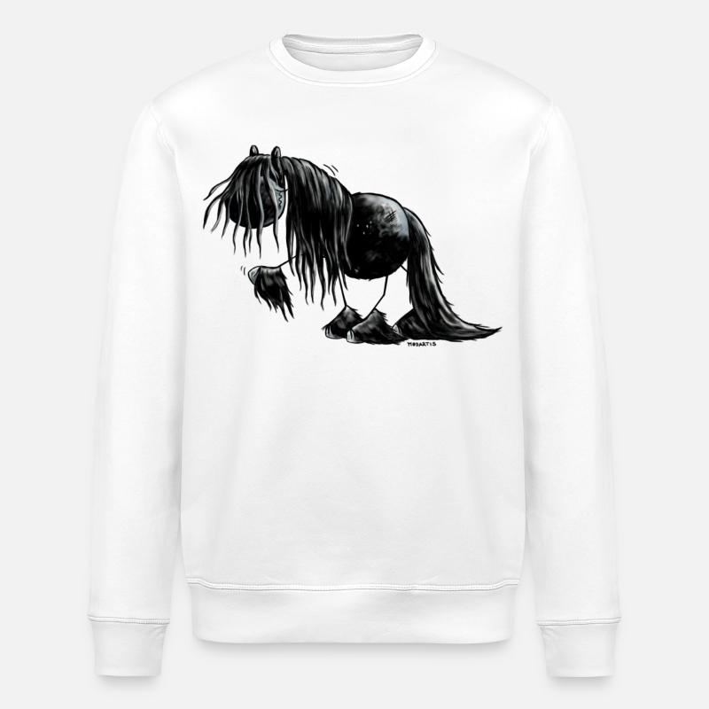 Drolliges Friesen Pferd - Friese - Stanley/Stella Unisex Bio-Sweatshirt ROLLER - Weiß