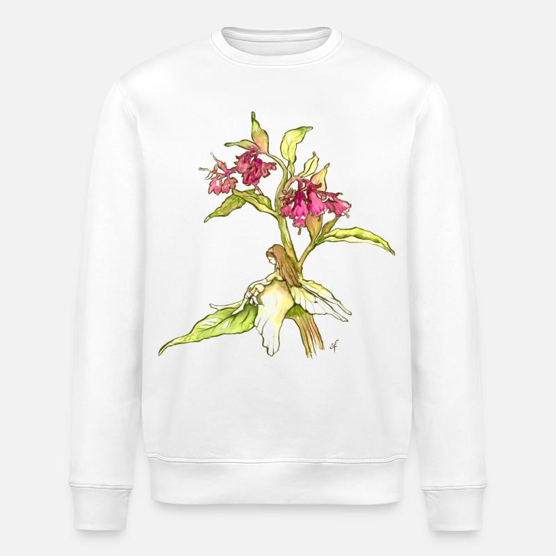 Comfrey and his elf - Stanley/Stella ROLLER Unisex Organic Sweatshirt - white