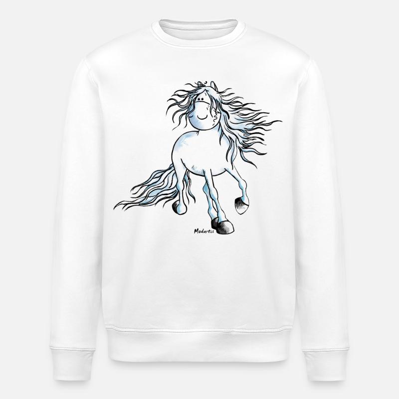 "White Beauty" - Pferd - Andalusier - Stanley/Stella Unisex Bio-Sweatshirt ROLLER - Weiß