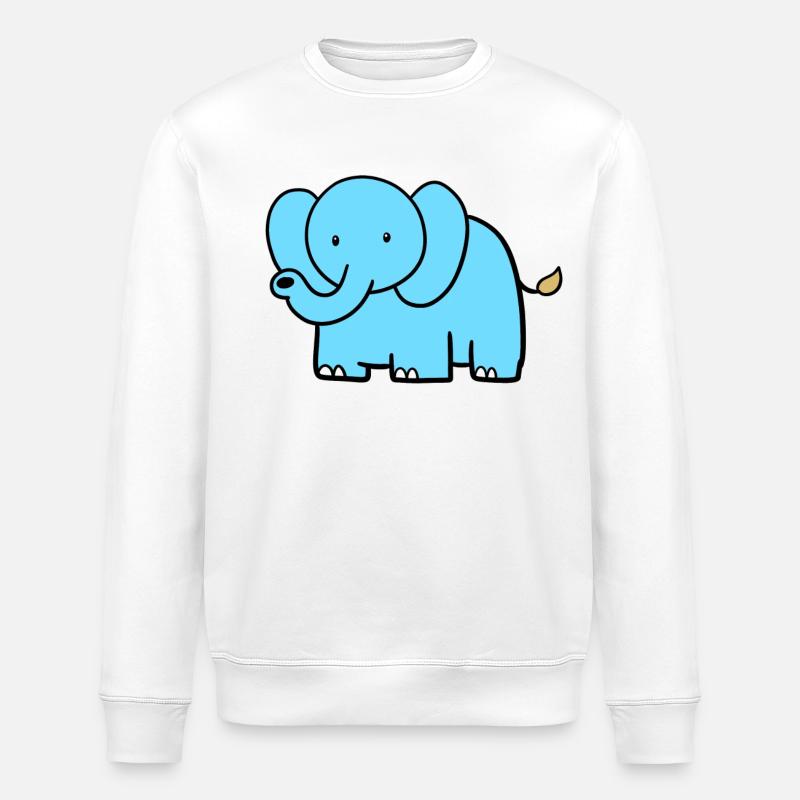 Petit éléphant - Sweat bio ROLLER Stanley/Stella Unisexe - blanc