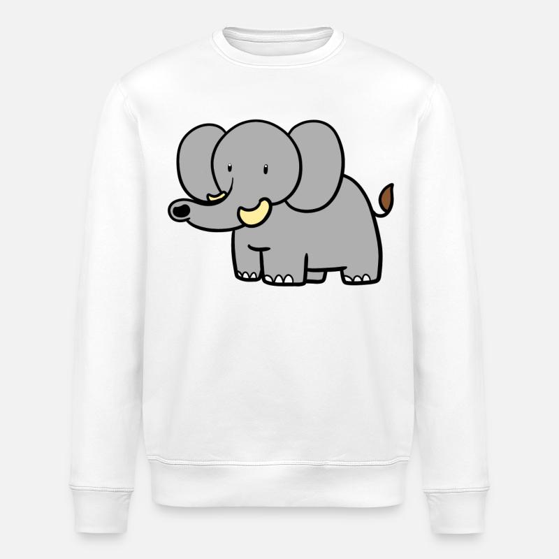 Stehender Elefant - Stanley/Stella Unisex Bio-Sweatshirt ROLLER - Weiß