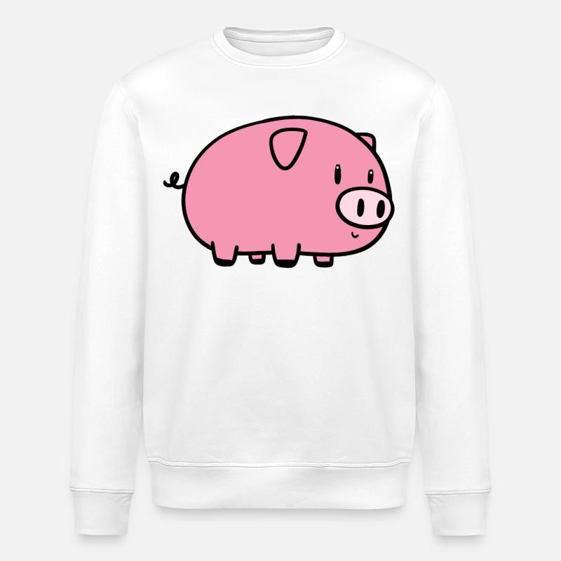 Kleines Schweinchen - Stanley/Stella Unisex Bio-Sweatshirt ROLLER - Weiß