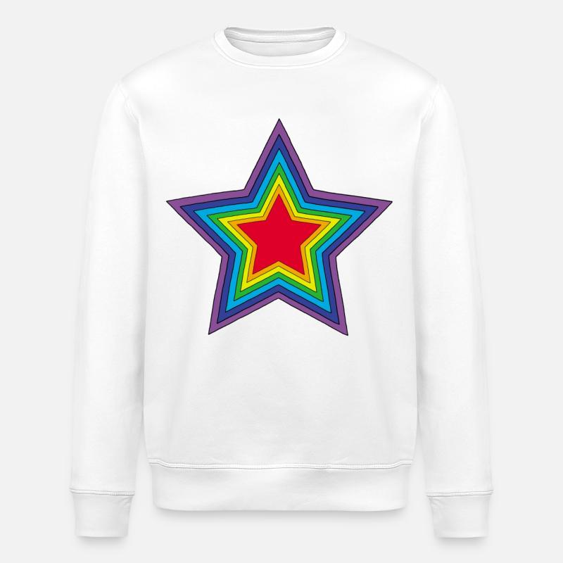 Regenbogenstern - Stanley/Stella Unisex Bio-Sweatshirt ROLLER - Weiß