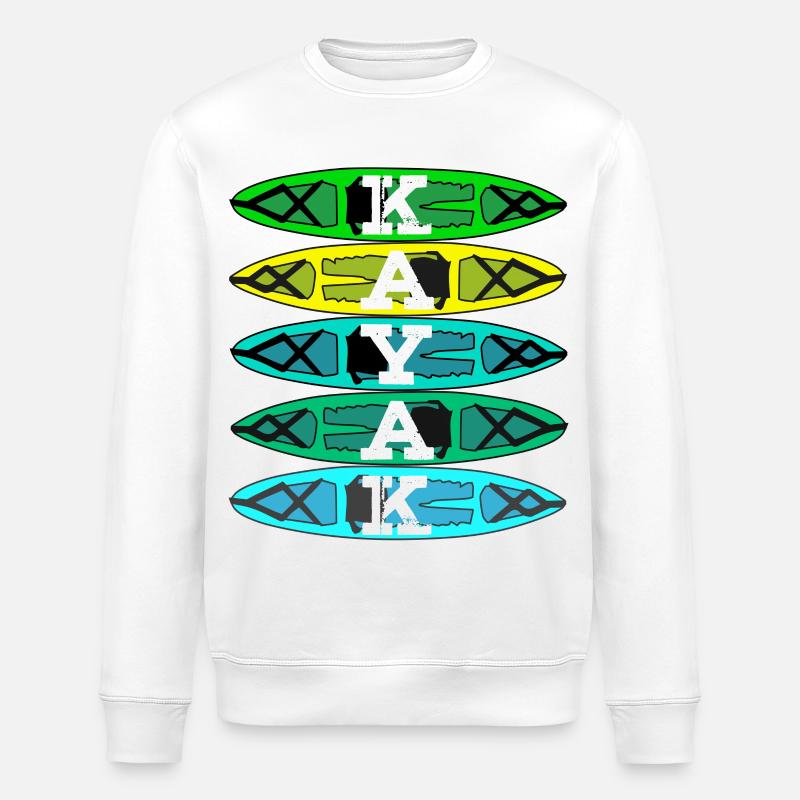 Kayak paddle canoe gift - Stanley/Stella ROLLER Unisex Organic Sweatshirt - white