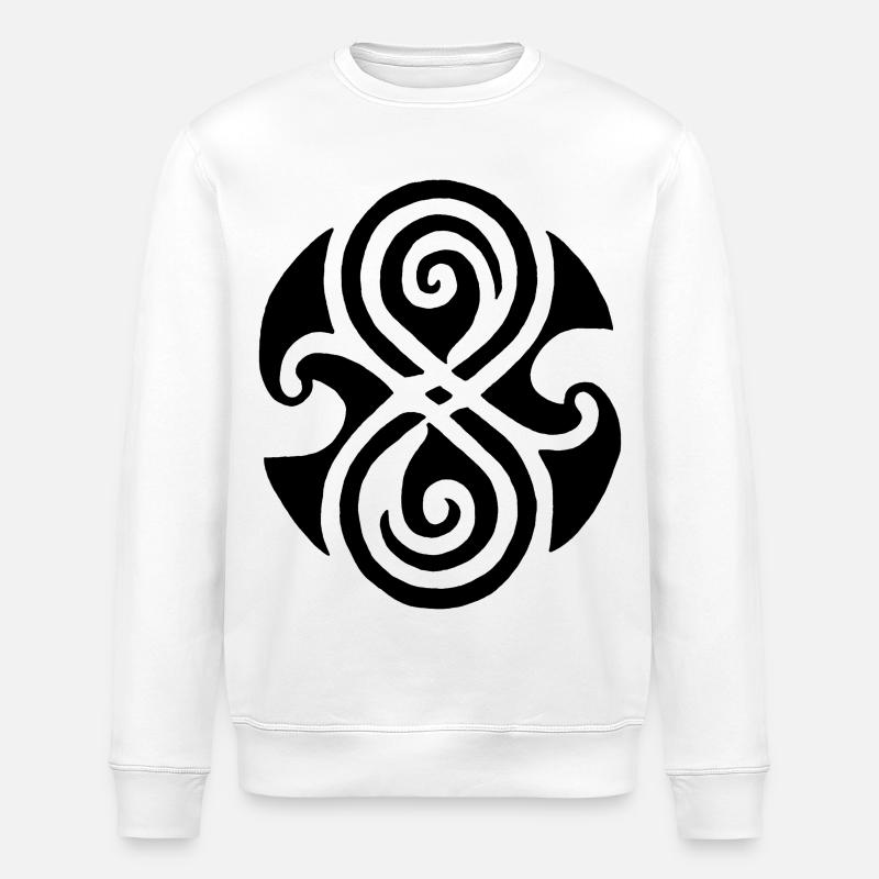 Schwarzes keltisches Symbol - Stanley/Stella Unisex Bio-Sweatshirt ROLLER - Weiß