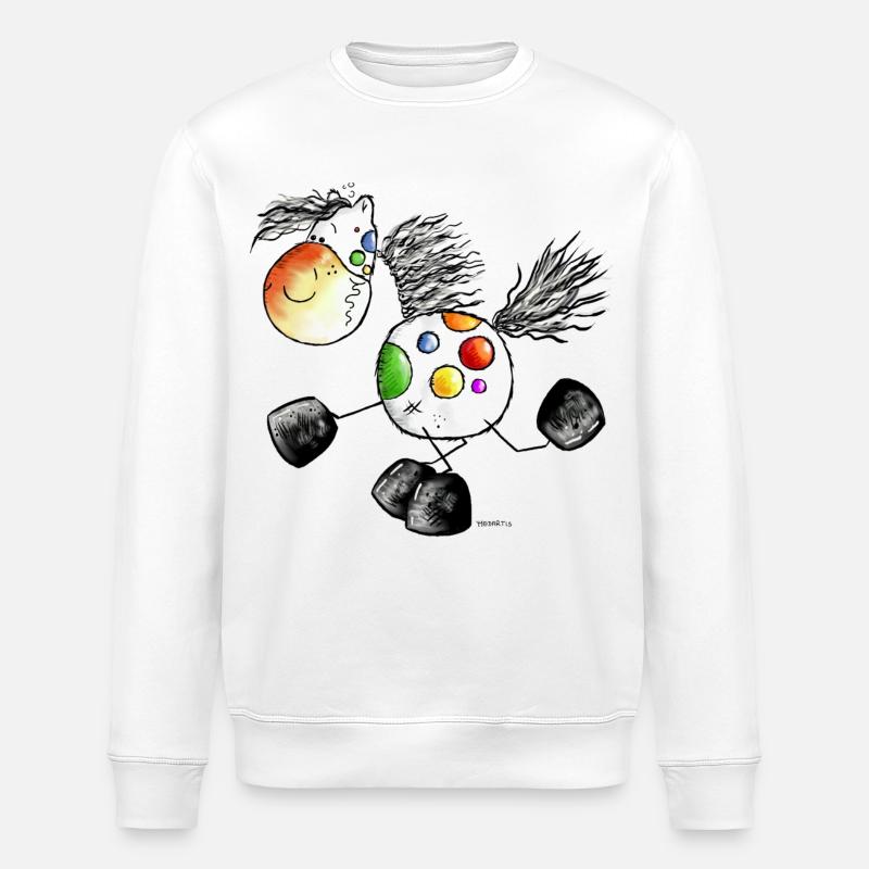 Kunterbuntes Cheval - Poney - Cheval - Sweat bio ROLLER Stanley/Stella Unisexe - blanc