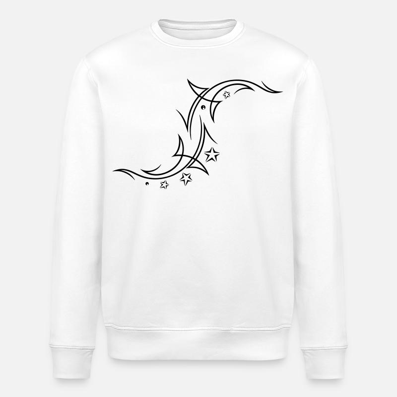 Tribal mit Sternen - Stanley/Stella Unisex Bio-Sweatshirt ROLLER - Weiß