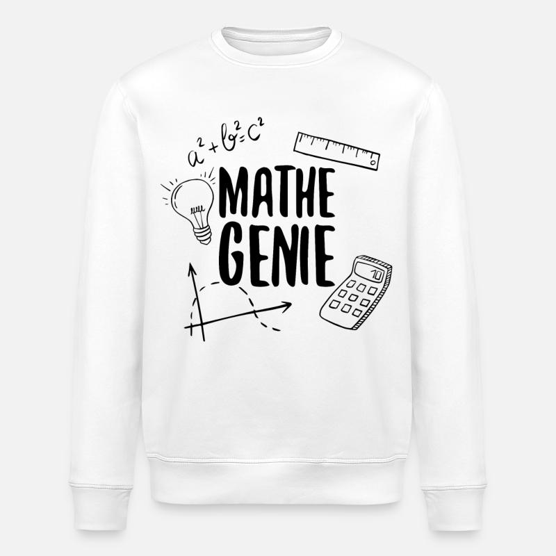 Math genius mathematics genius arithmetic math - Stanley/Stella ROLLER Unisex Organic Sweatshirt - white