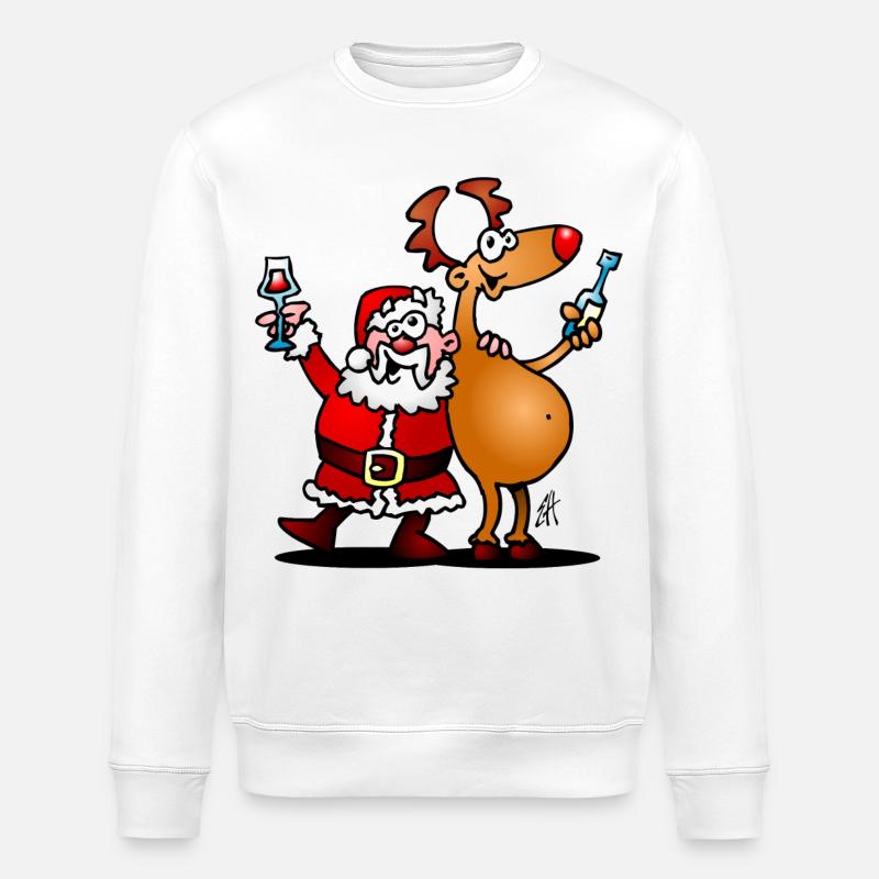 Père Noël et ses rennes - Sweat bio ROLLER Stanley/Stella Unisexe - blanc