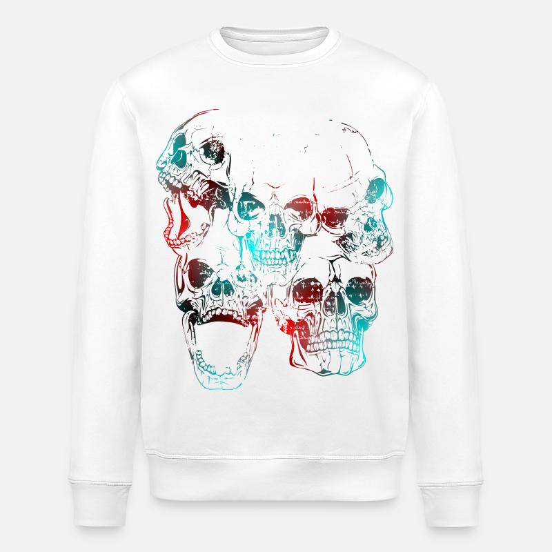 crâne - Sweat bio ROLLER Stanley/Stella Unisexe - blanc