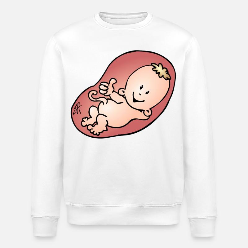 Enceinte - grossesse - Sweat bio ROLLER Stanley/Stella Unisexe - blanc
